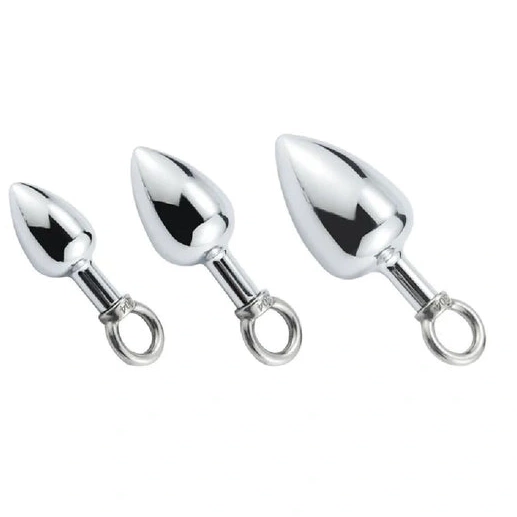 Stainless 4663 Set DiscreetChoice Cock Anal with Hook Ring Steel 0212